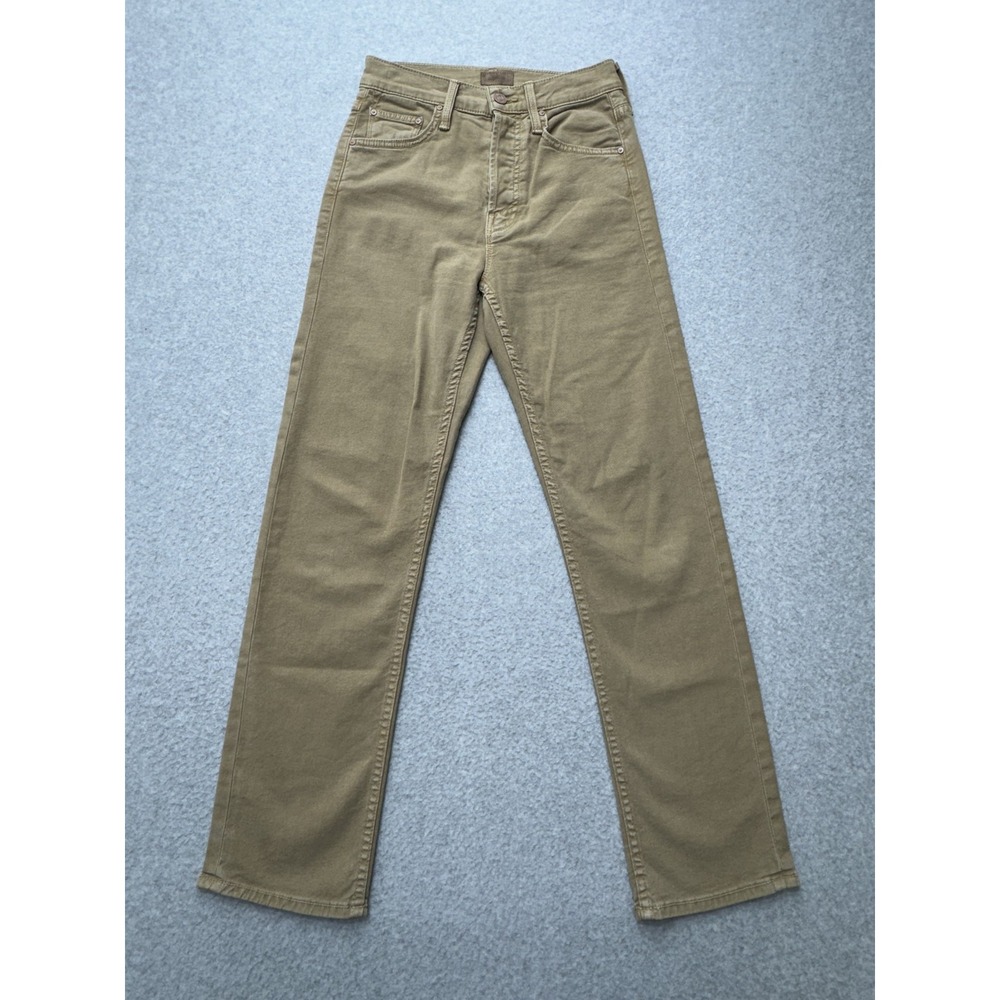 Mother The Tomcat Jeans Womens 24 Tan Chalk It Up‎ Button Fly Straight Leg USA